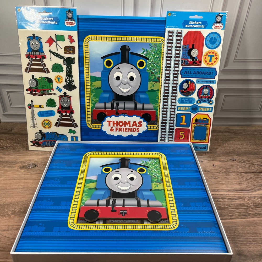 VTG 2005 Sandylion Thomas & Friends Scrapbook‎ Album 12x12 Blue Sticker Kit NEW